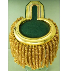 Epaulette Green / Yellow with Golden Metal Tag